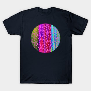 Silhouette Circle Abstract Ripple Pink Green Red Blue Teal T-Shirt